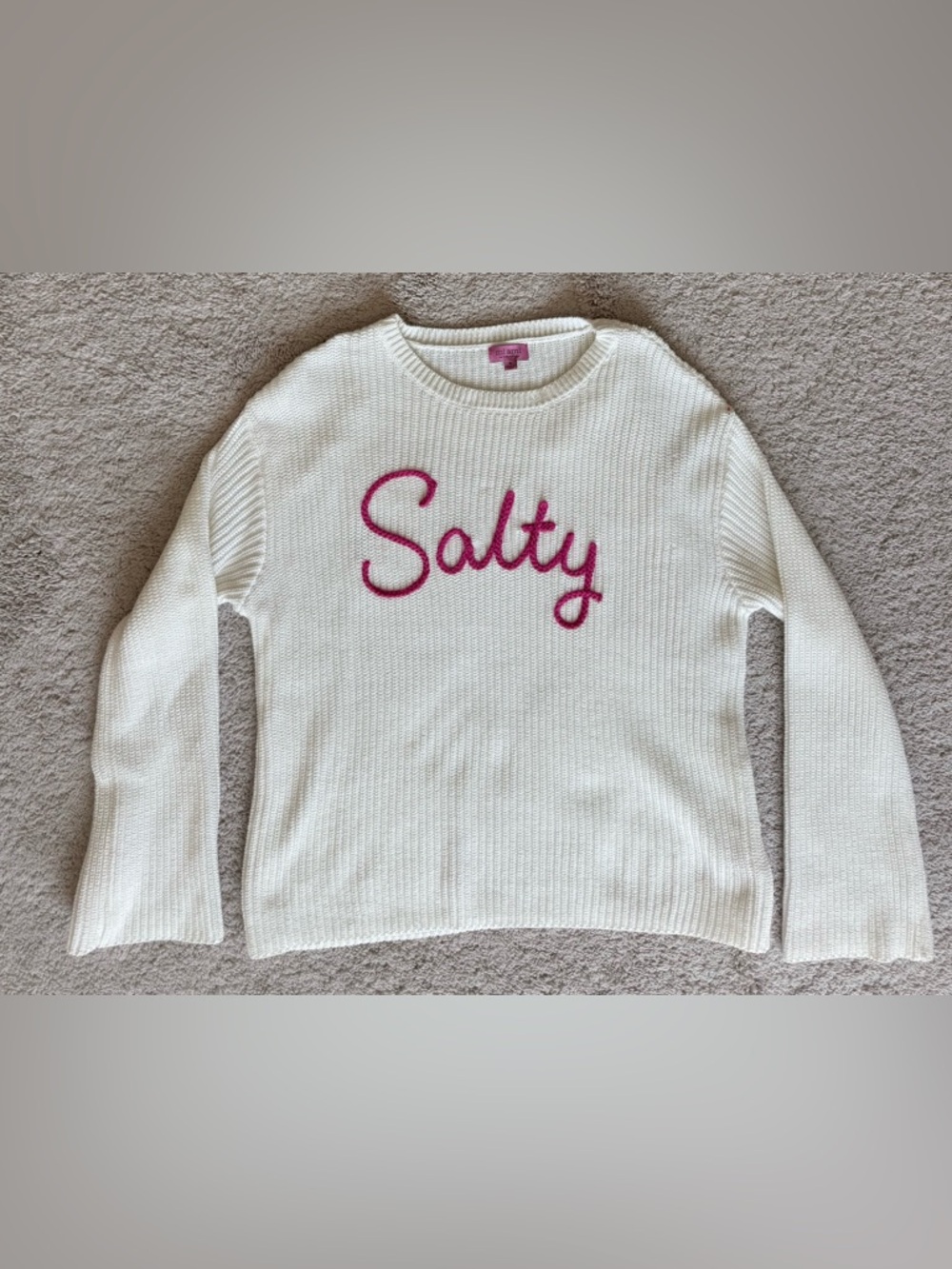 Mi ami Fransecas ' Salty ' Sweater Size Small Cotton Blend White / Pink